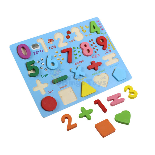 0 To 9 with Signs & Shapes Cognition Wooden Board #01947