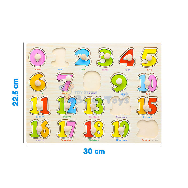 Wooden Number Peg Board 0 to 20