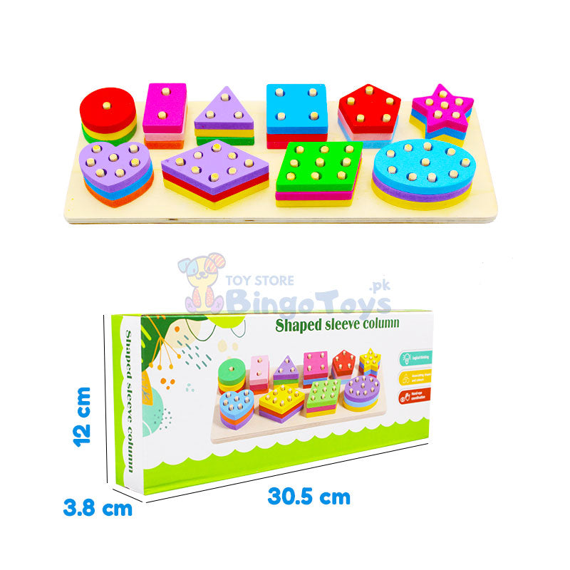 30 Pcs Wooden Shaped Sleeve Column