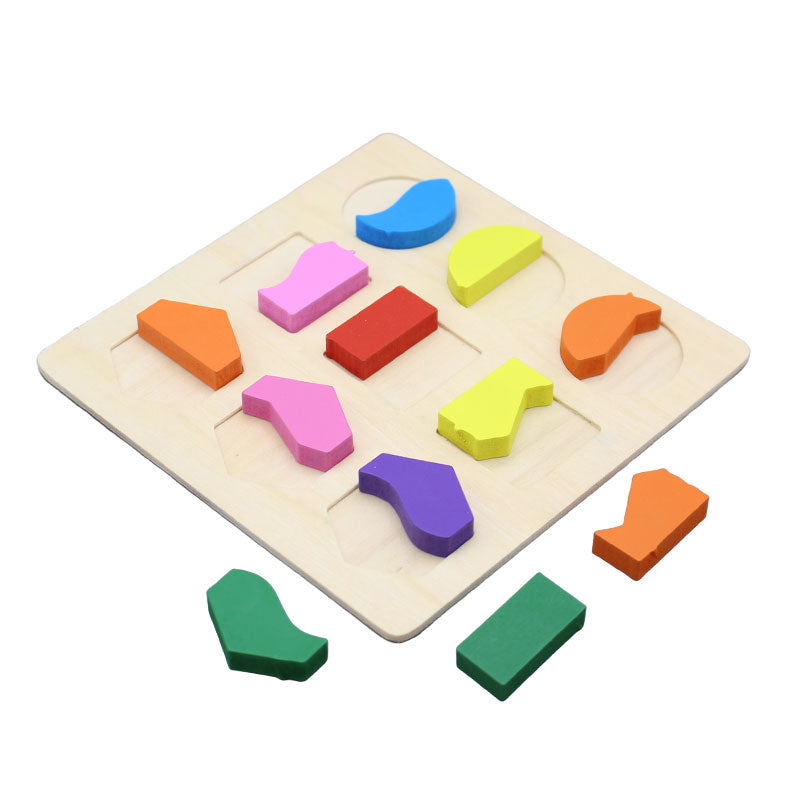 Mini Wooden Geometric Shapes Puzzle Board #1885