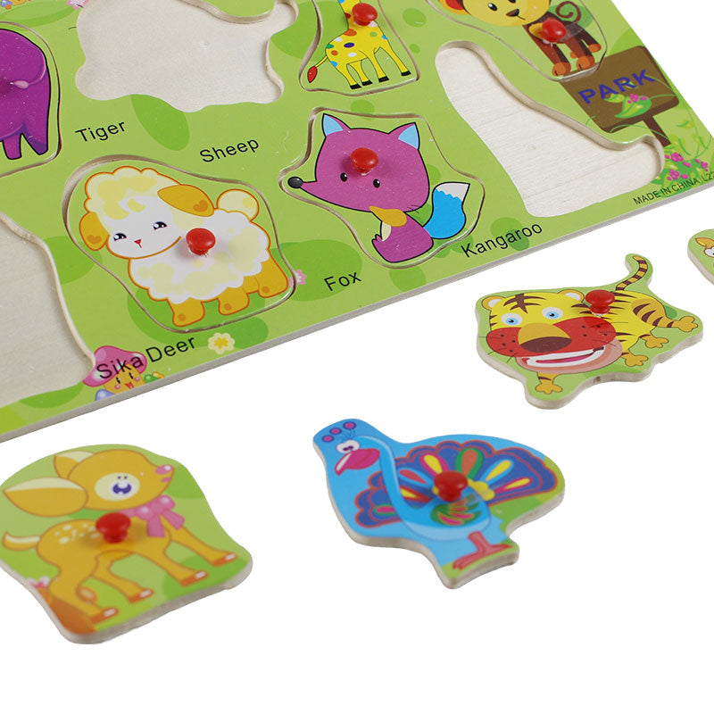Animals Wooden Peg Puzzle Board (L22)