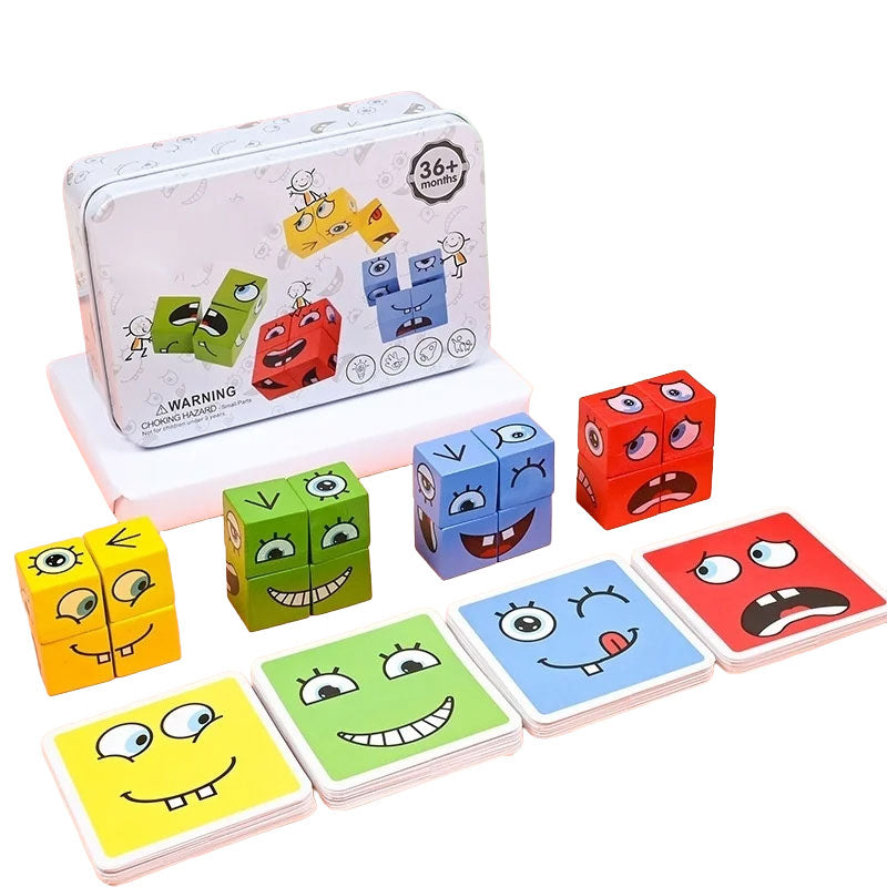 Expression Puzzle Blocks Game Wooden #1962
