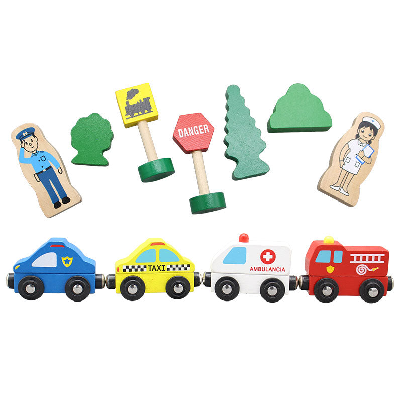 Wooden Magnetic Vehicles with Traffic Signals #1919