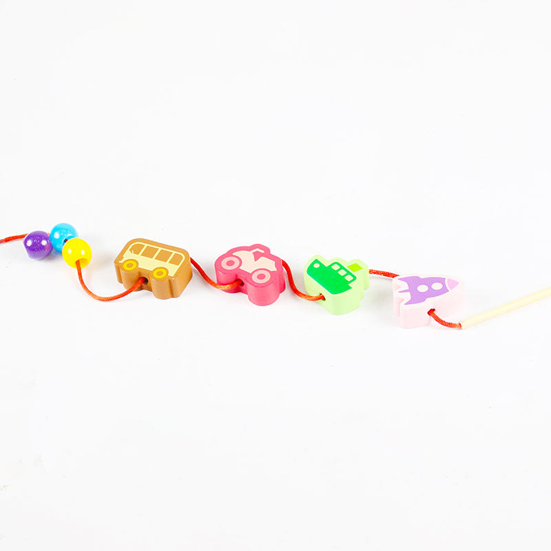 Vehicles Wooden Threading & Lacing Game #1884