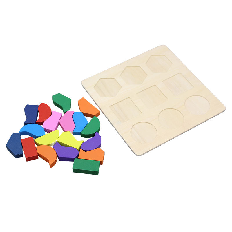 Mini Wooden Geometric Shapes Puzzle Board #1885