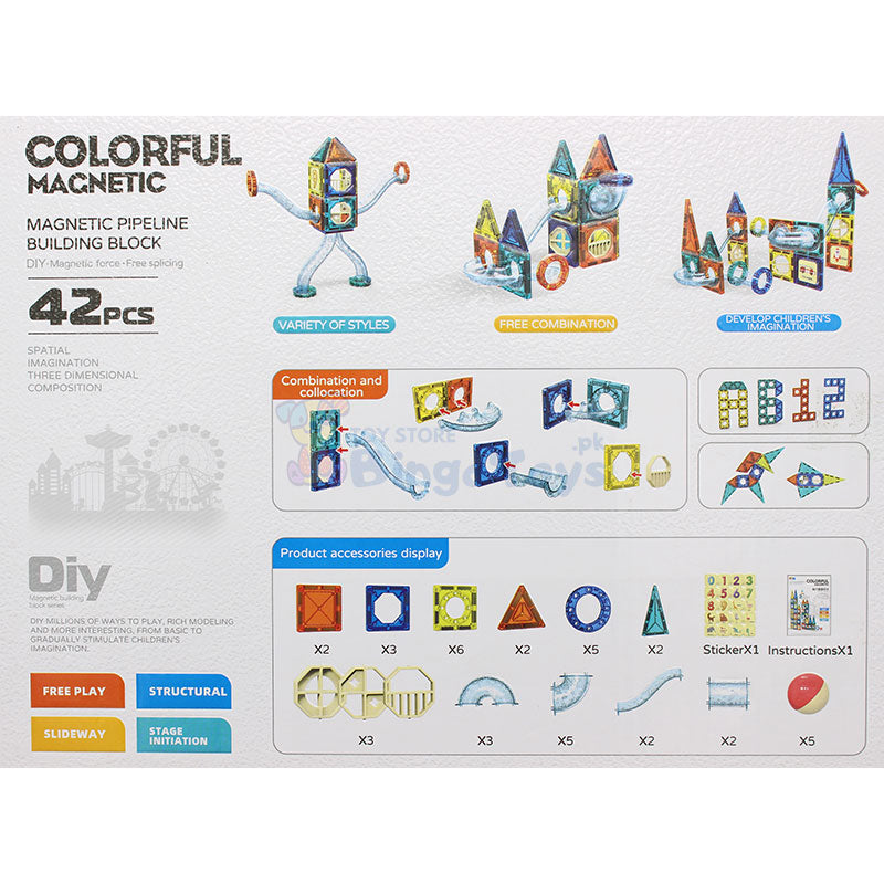 42 Pcs Magnetic Pipeline Building Block