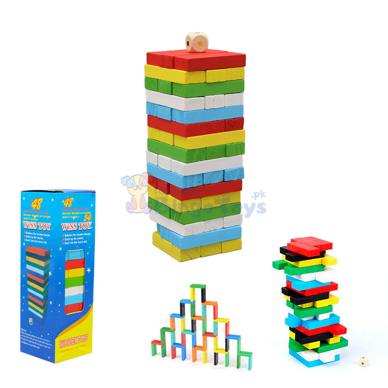 48 Pcs Colorful Wooden Mini Jenga