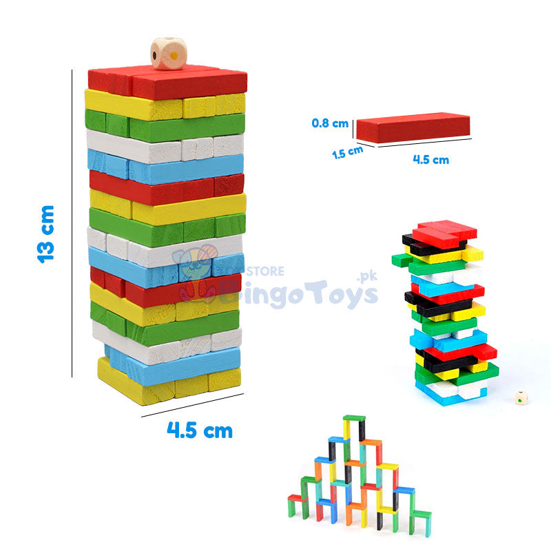 48 Pcs Colorful Wooden Mini Jenga