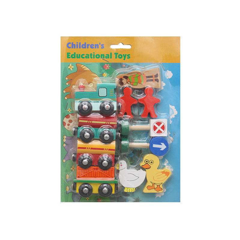 Wooden Magnetic Train with Traffic Signals #1919