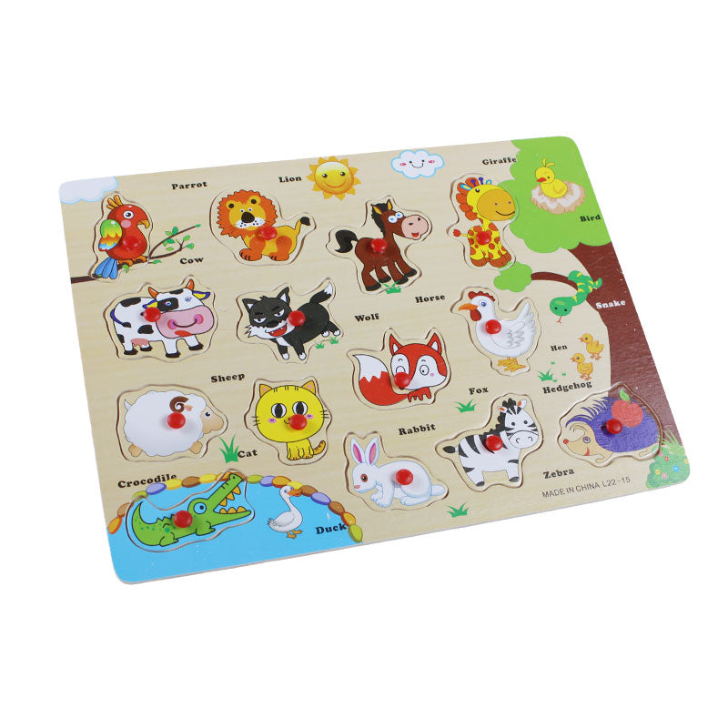Animals Wooden Peg Puzzle Board (L22)
