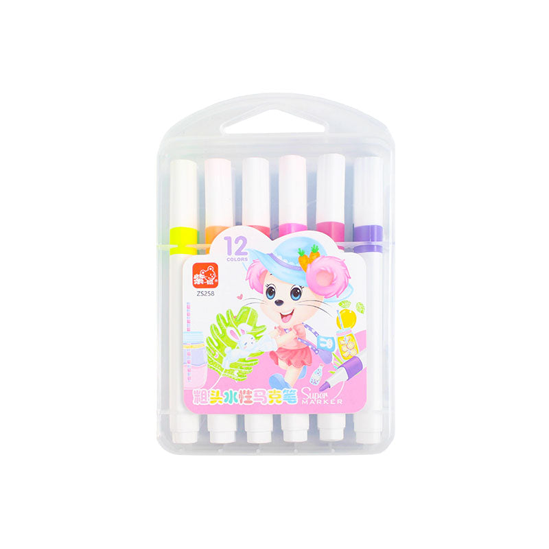 Super Zishu Bright Colors Marker 12 Pcs #2038