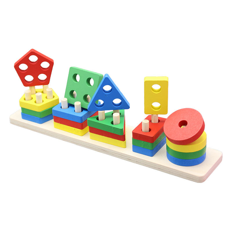 5 Column Wooden Geometric Shape Matching Toy