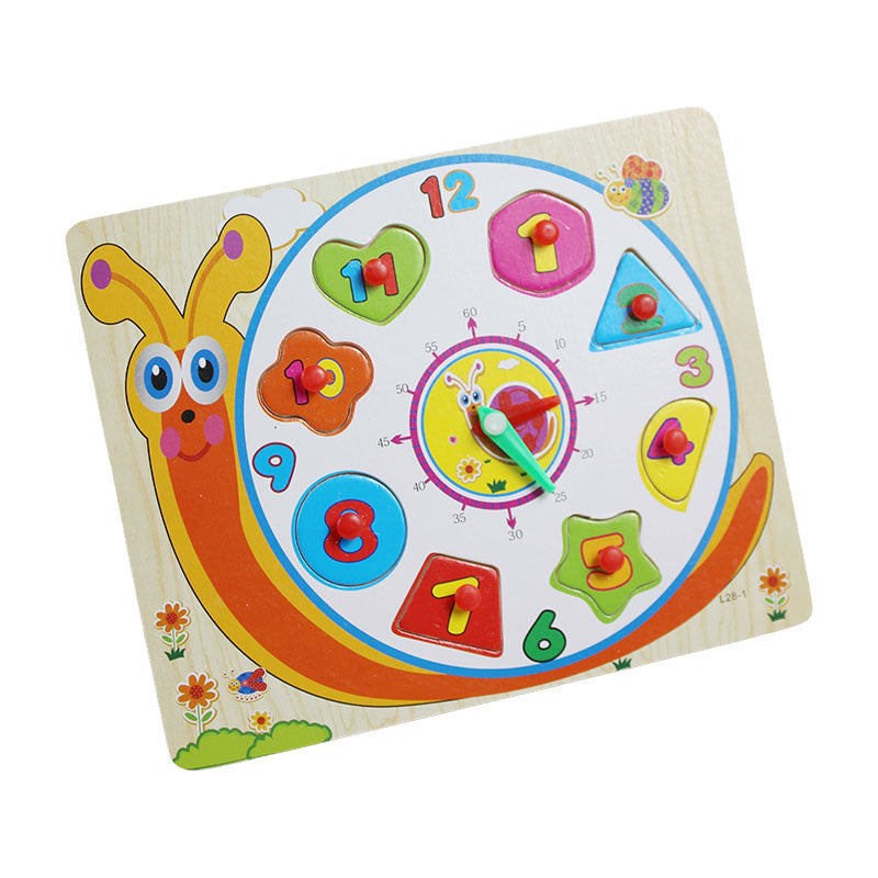 Montessori Wooden Clock Peg Puzzle Board for Kids