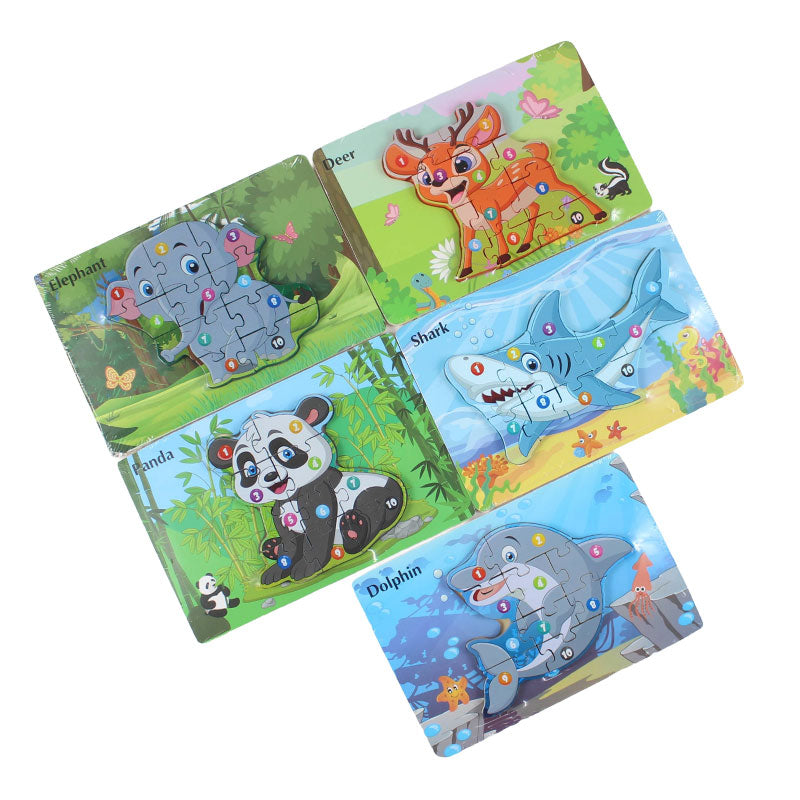 3D Number Jigsaw Puzzle Wooden Board #1992