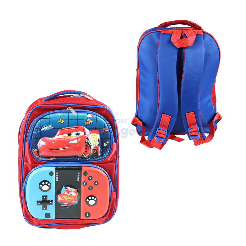 Car Embossed School Bag 17 inch (1757)