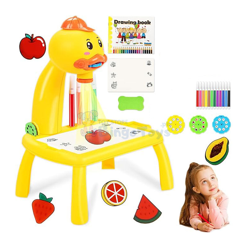 Cute Duck Drawing Projector With Light & Music