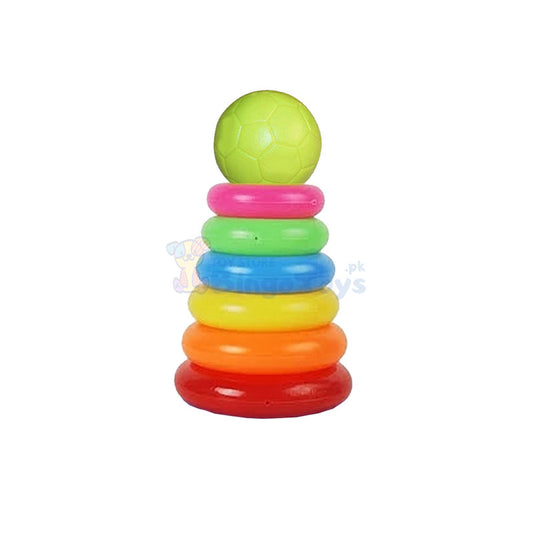 Plastic Rainbow Tower with Ball (6 Rings)