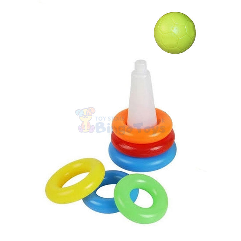 Plastic Rainbow Tower with Ball (6 Rings)