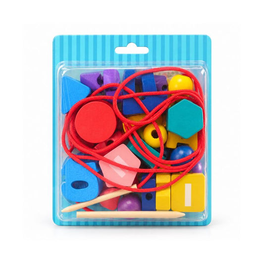 Wooden Number Lacing Beads & Maths Blocks Set