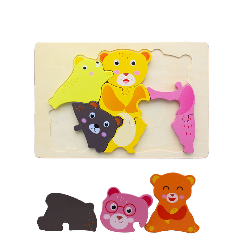 3D Wooden Animal Puzzle Board