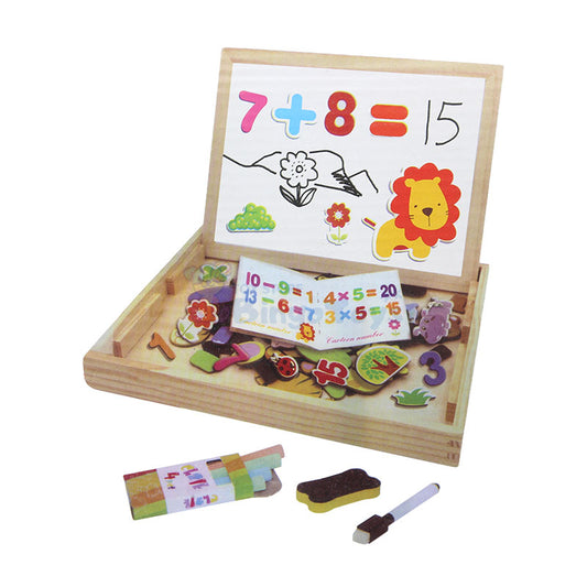 Wooden Cartoon Number Magnetic Puzzle Board
