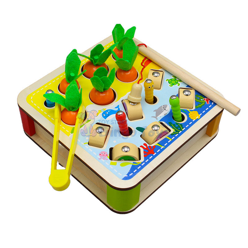 Wooden Catching insects and Fishing & Carrot Game
