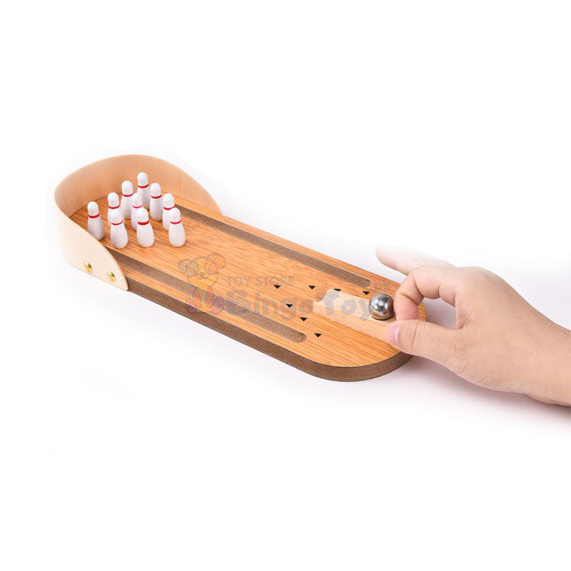 Wooden Mini Bowling Spil Game