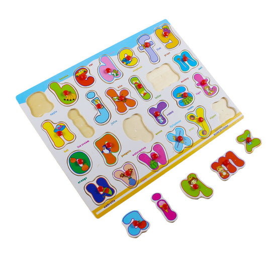 Wooden Small Alphabets Peg Puzzle Board