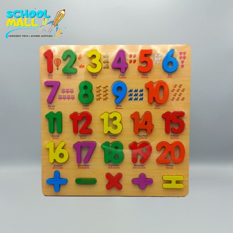 number wooden board