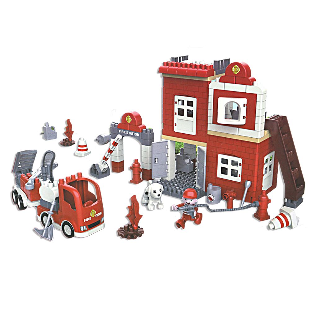 158 PCs Fire Station Building Blocks