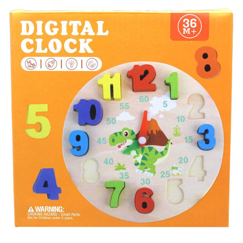 Digital Learning Wooden Clock