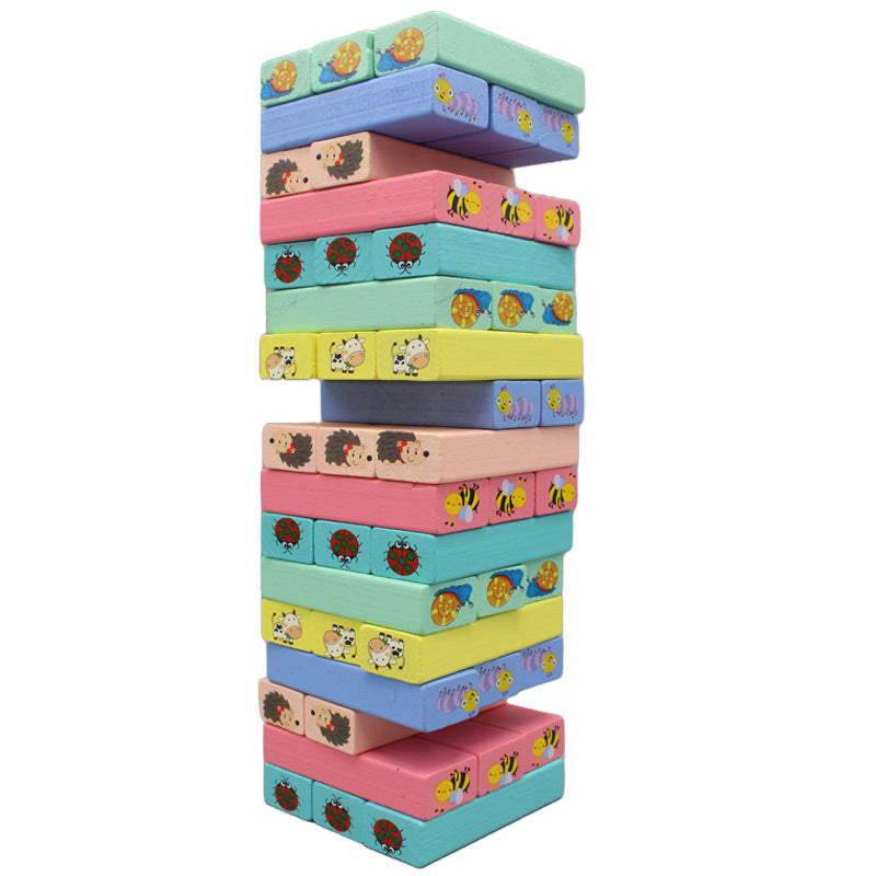 51 Pcs Wooden Stacking Tower