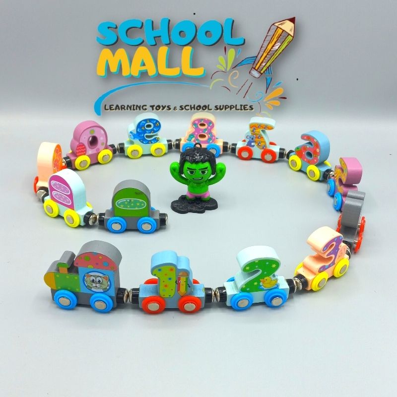 wooden numbers train magnetic