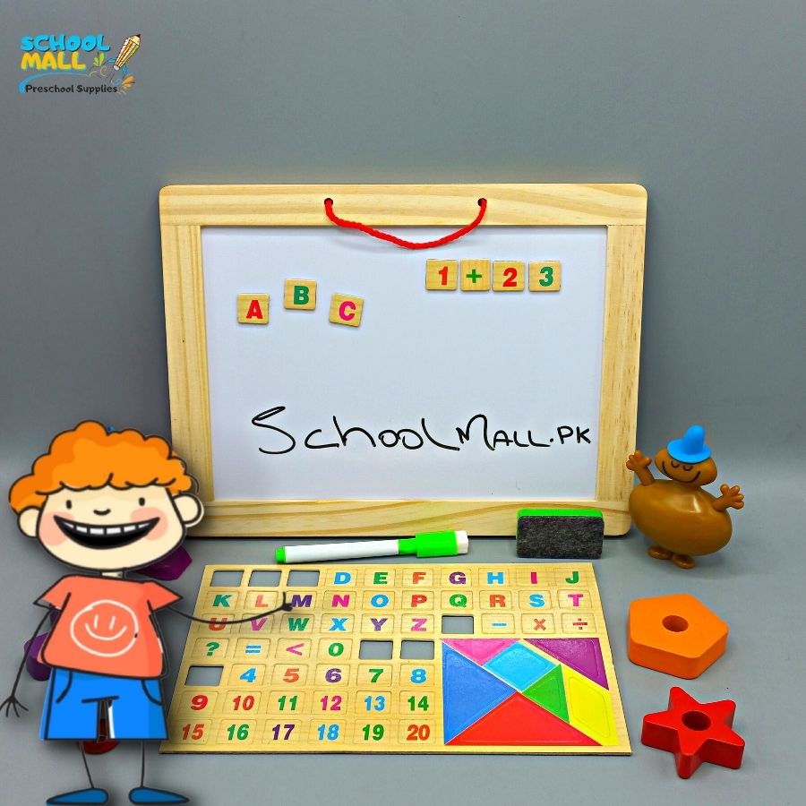 DOUBLE SIDED WHITE & BLACK WRITING BOARD, educational toys, preschool, schoolmallpk