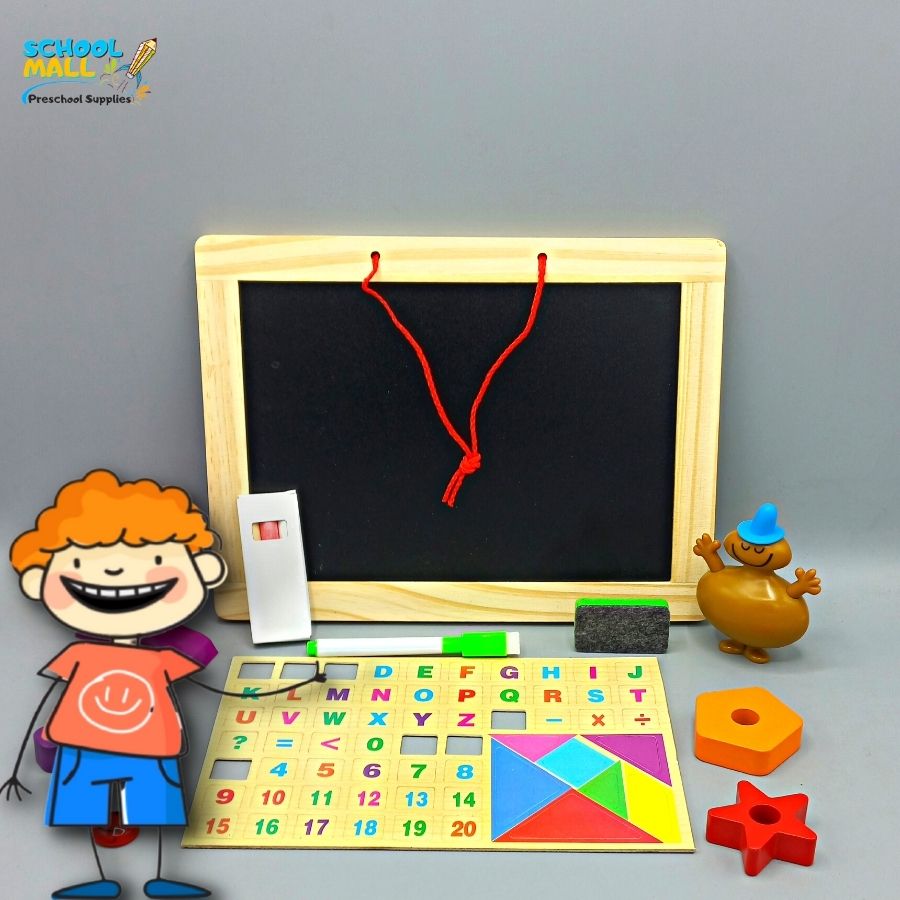 DOUBLE SIDED WHITE & BLACK WRITING BOARD, educational toys, preschool, schoolmallpk