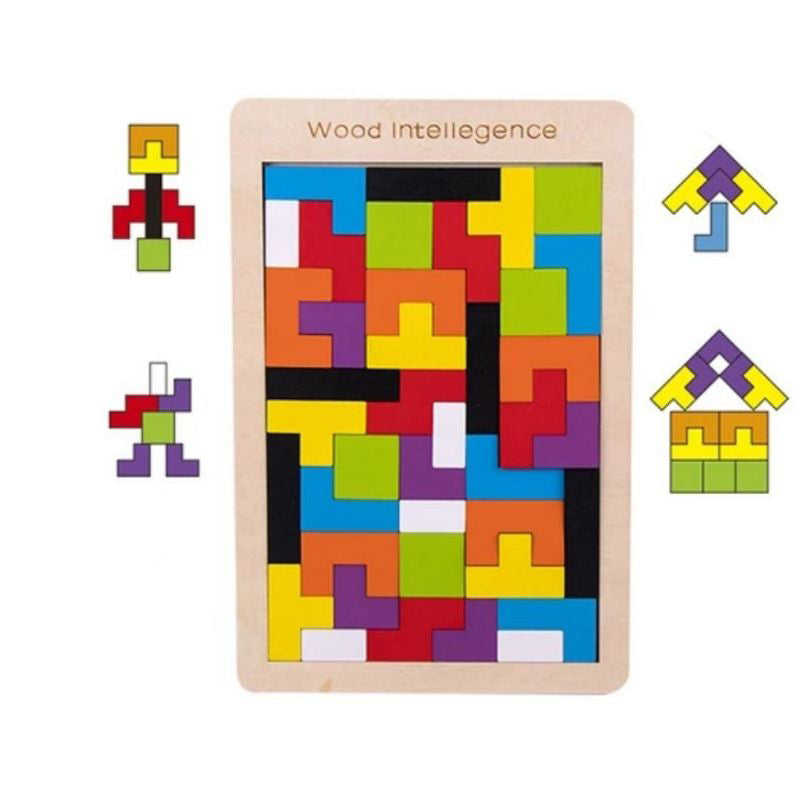 Wood Intelligence 40 Pcs Russian Puzzle Blocks