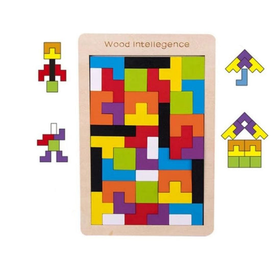 Wood Intelligence 40 Pcs Russian Puzzle Blocks