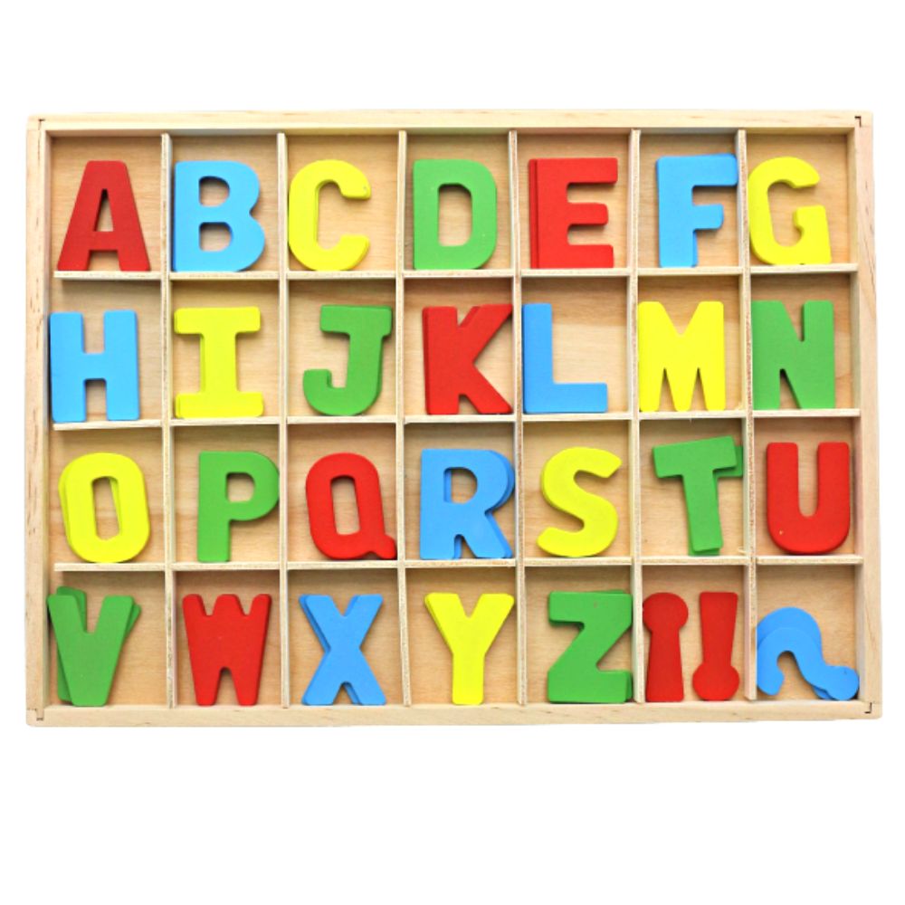 Wooden Dual Alphabets Board