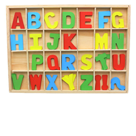 Wooden Dual Alphabets Board