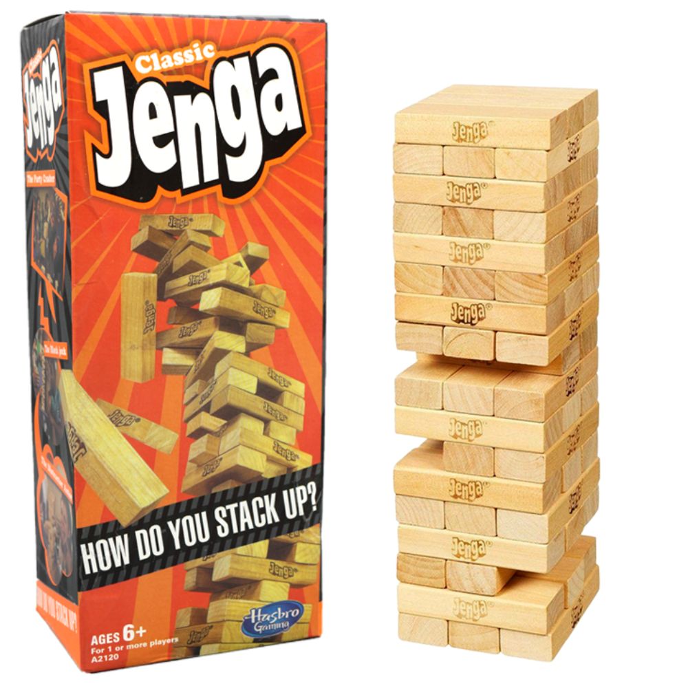 54 PCs Wooden Jenga Blocks
