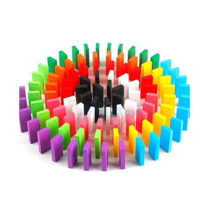 120 Pcs Wooden Colorful Domino Blocks
