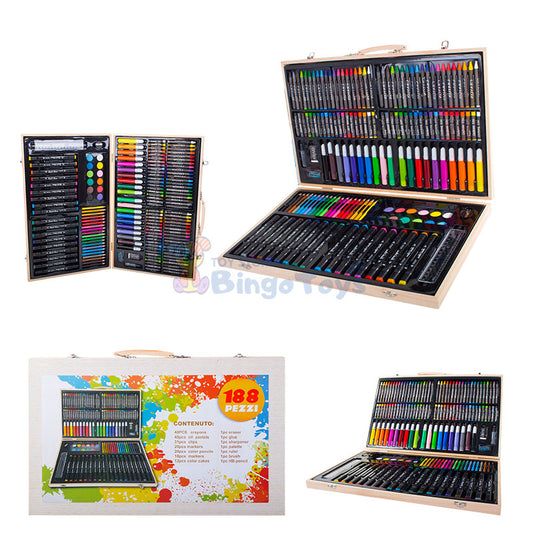 188 Pcs Wooden Painting Art Kit