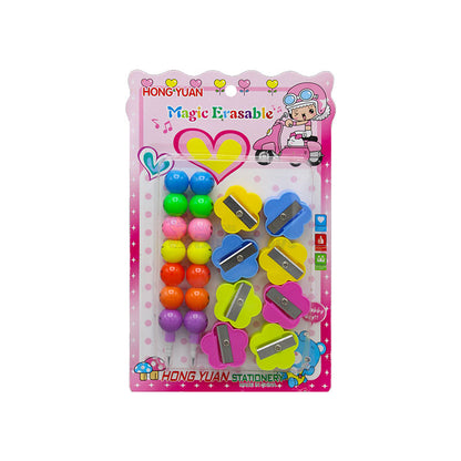 Cute Emoji Pencils with Sharpeners Pack of 2