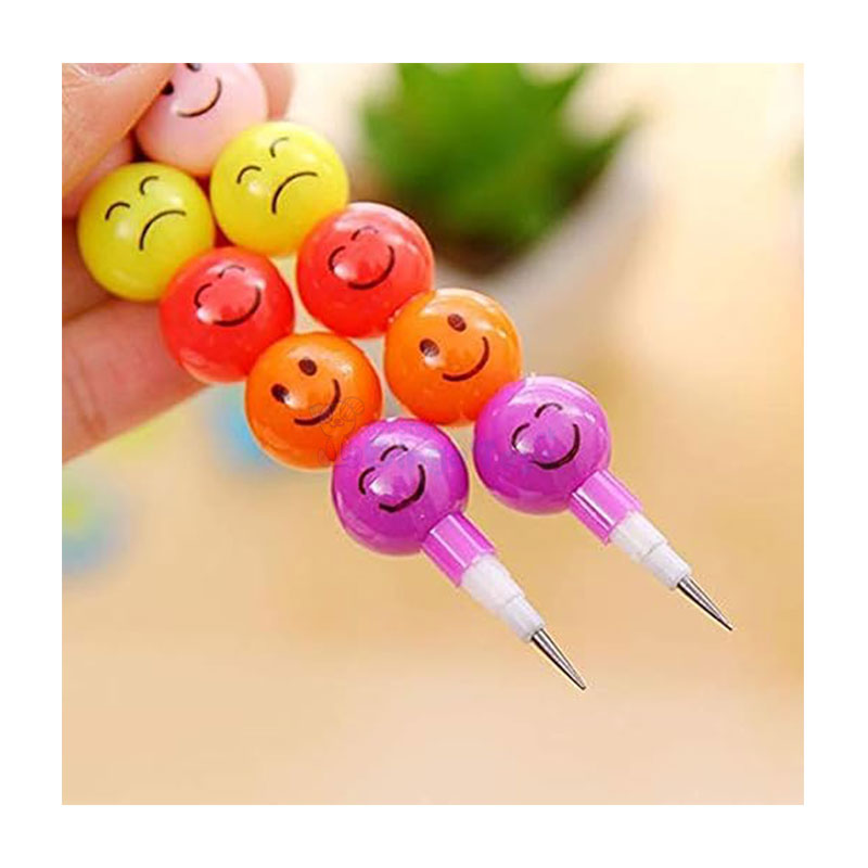 Cute Emoji Pencils with Sharpeners Pack of 2