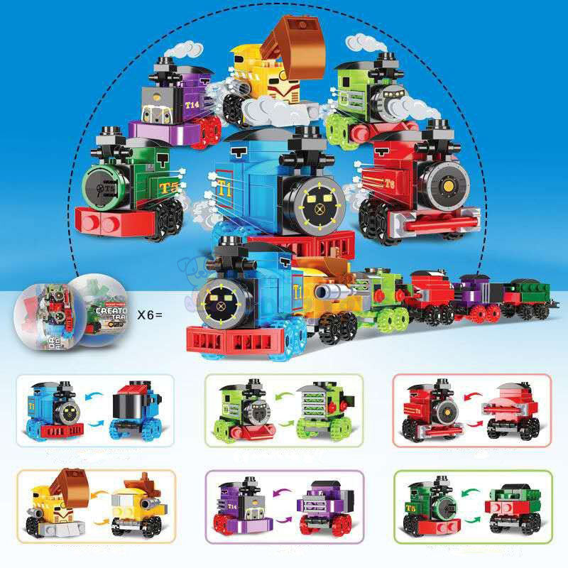 2 in 1 Creator Train Building Blocks Egg