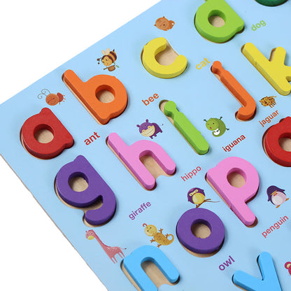 Small Alphabets (abc) Cognition Wooden Puzzle Board #01948