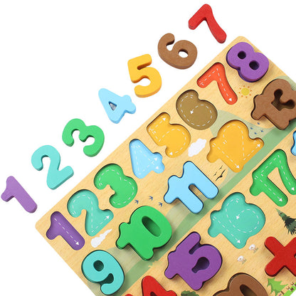 3D Wooden Number Learning Puzzle Board #2083