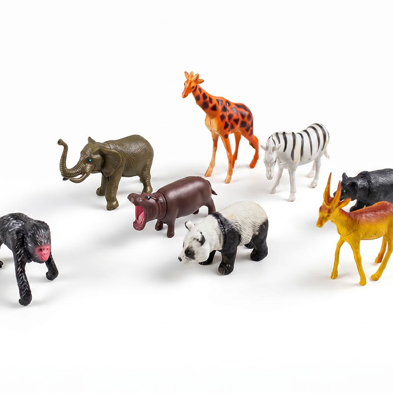 Mini Pack of 12 Safari Zoo Animals Kingdom