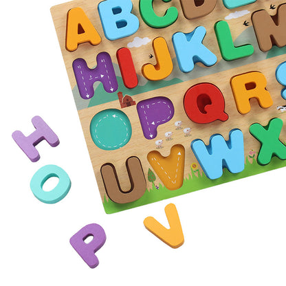3D Wooden Alphabet Learning Puzzle Board #2083