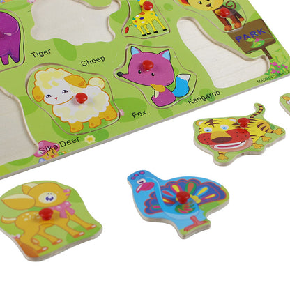 Animals Wooden Peg Puzzle Board (L22)